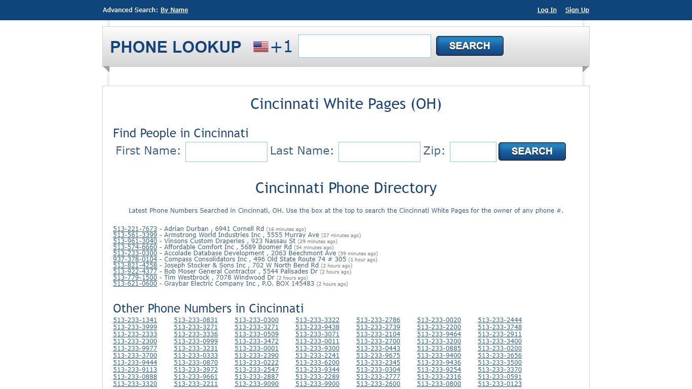 Cincinnati White Pages - Cincinnati Phone Directory Lookup